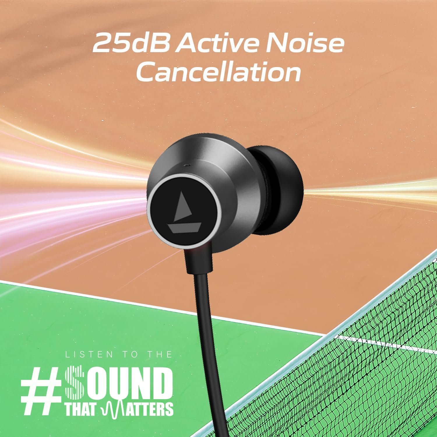 Boat Rockerz 280 ANC w/Crystal Bionic Sound Powered by Dirac Opteo, Active Noise Cancellation, 13mm Drivers, ASAP Charge, 24H Playback & ENx Tech in- Ear Bluetooth Neckband(Gunmetal Black) - Image 6