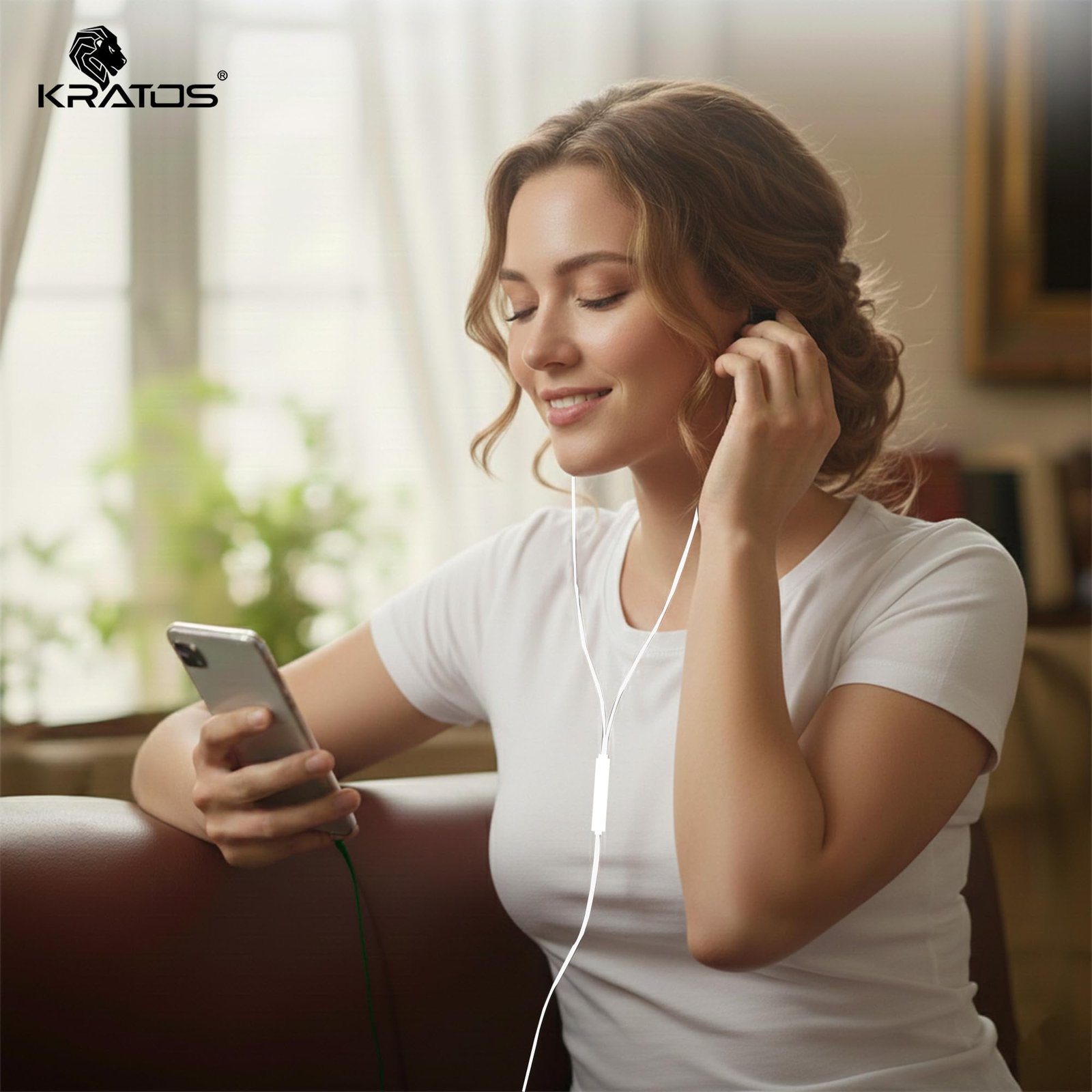 Kratos Tune V6 C Type Earphones Wired, 13mm Bass Drivers Earphone, Inline Control Type c Headphones with Mic, Comfort Fit Type c Earphone with Volume Control,Metallic C pin Earphones (White) - Image 6