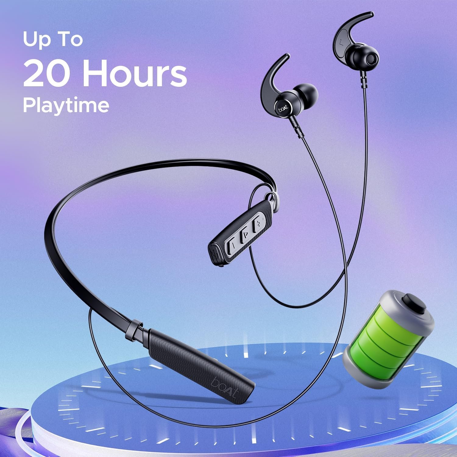 Boat Rockerz 238 Pro, 20H Battery, ENx, Beast Mode, Vibration Alert, ASAP Charge, Dual Pairing, Bluetooth Neckband, Wireless with Mic Earphones (Active Black) - Image 6