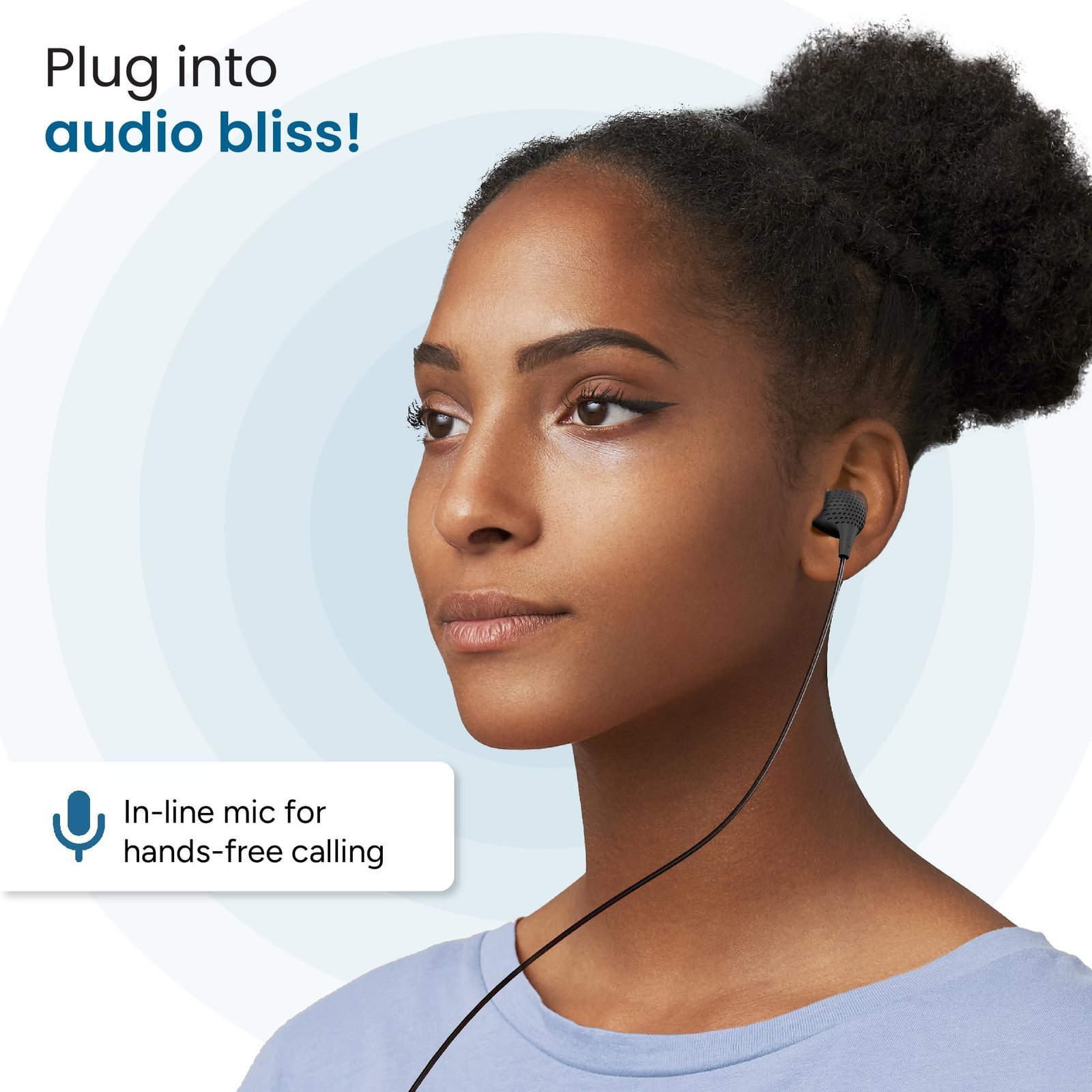 Ambrane Wired Earphones with Mic | 3.5Mm Audio Jack | 14Mm Driver for HD Sound & Deep Bass | Tangle-Free 1.2M Cable | in Ear Comfort Fit | Compatible with Mobiles, Tablets, Laptops, Pcs (EP-83 Green) - Image 4