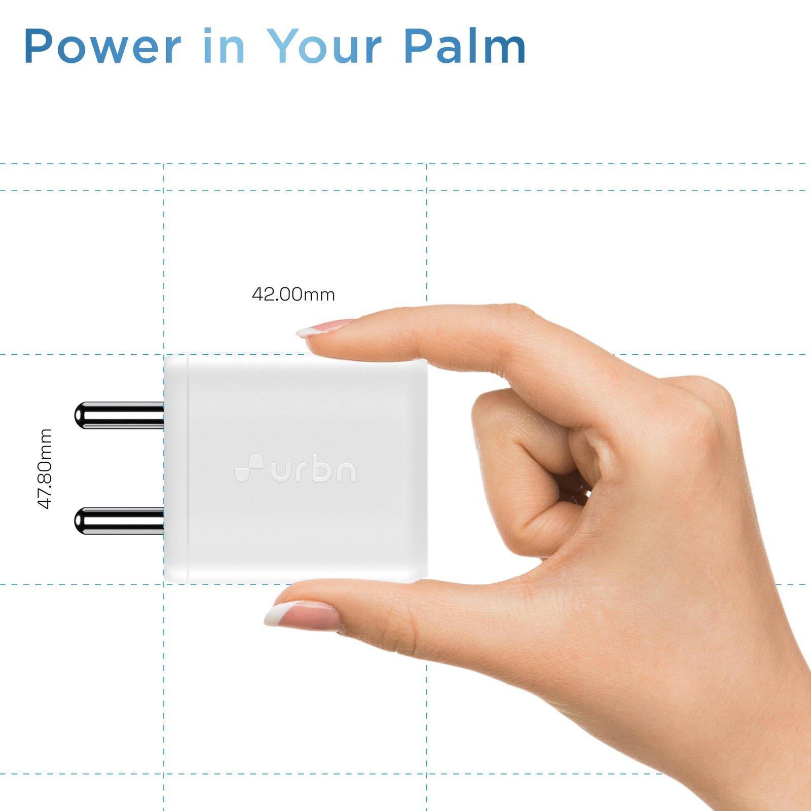 URBN 25W Dual USB Type-C Travel Adaptor with GaN Technology for Google Pixel, Xiaomi, Motorola, iPhone, Samsung Galaxy Tab S/A Series, Galaxy S10/M54/M55/A80/A90/S25/S24 (White) - Image 5