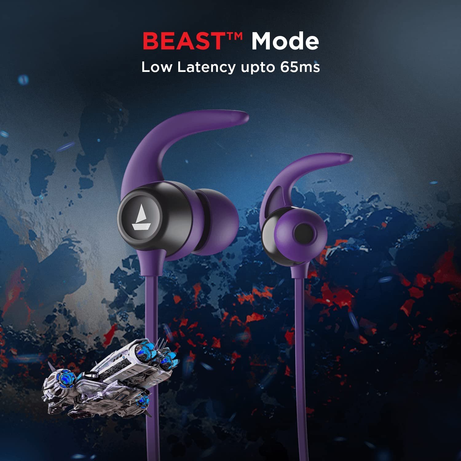 Boat Rockerz 255 Neo in-Ear Bluetooth Neckband with Mic with ENx Tech, Smart Magnetic Buds, ASAP Charge, Upto 25 Hours Playback, 12MM Drivers, Beast Mode, Dual Pairing (Purple Haze) - Image 4