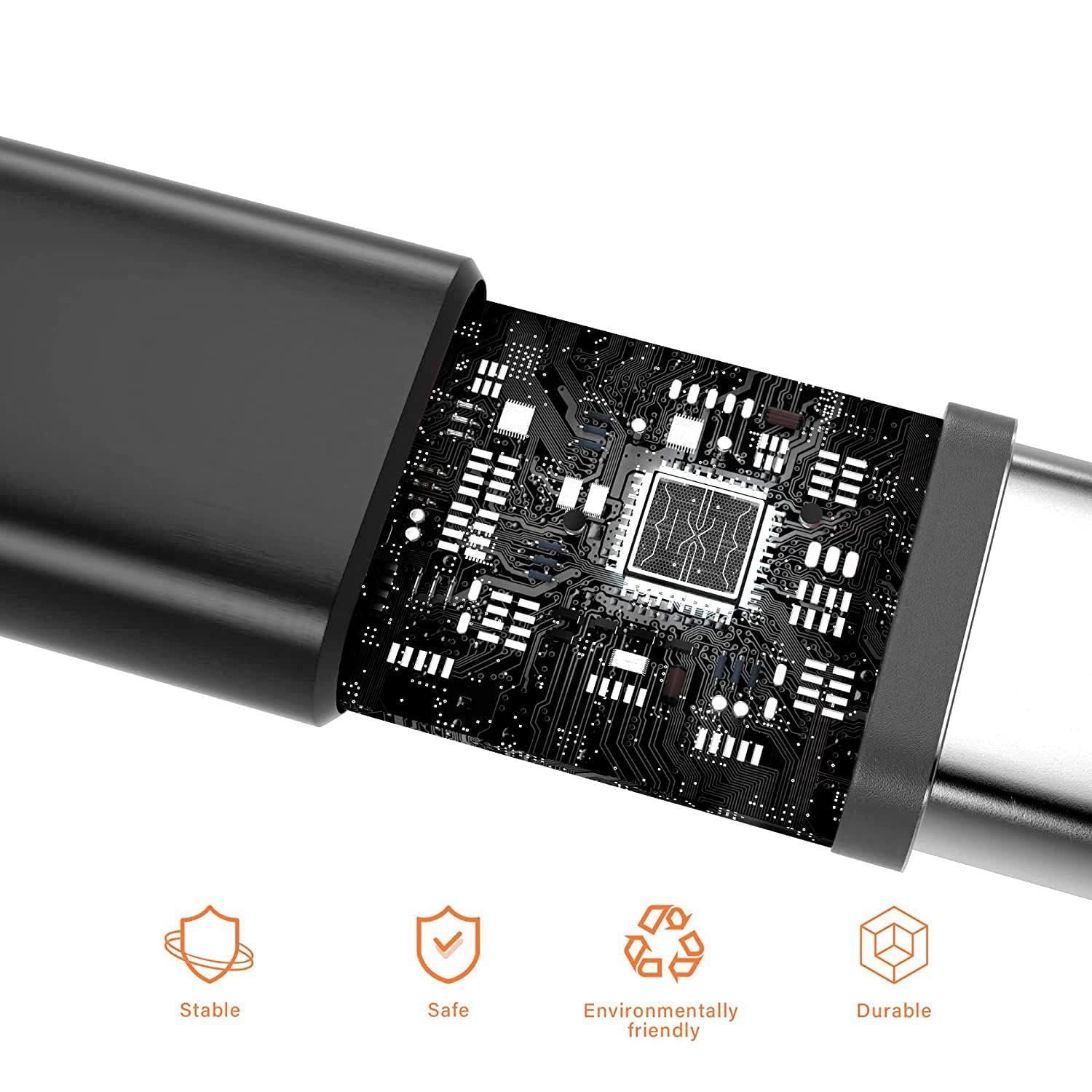 BESTOR® 3-in-1 Multi Charging Cable – Nylon Braided Fast Charging Cable for Android, iOS, Type-C Devices – Compatible with Smartphones & Tablets (Black) - Image 6