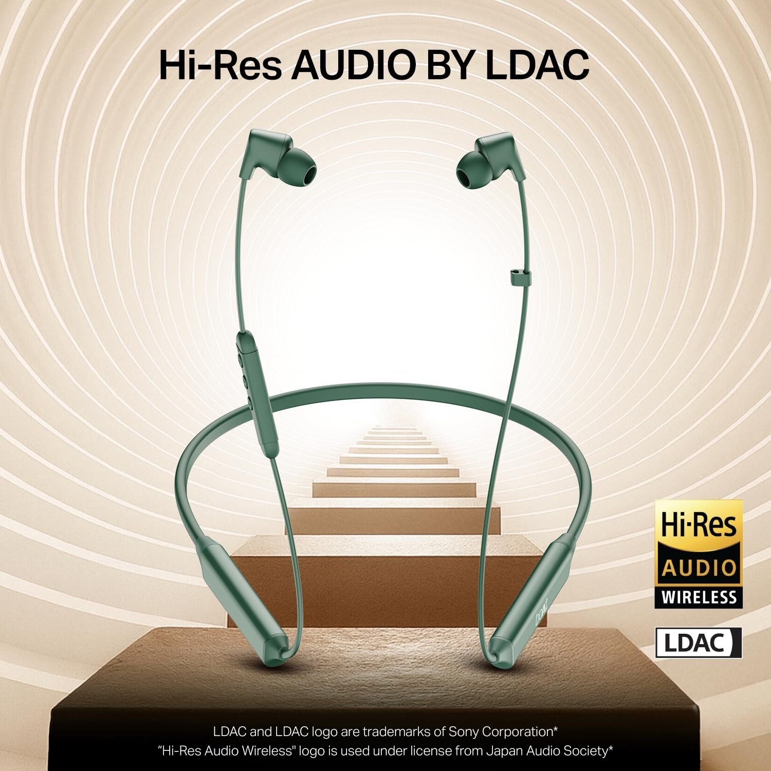 Boat 2025 Launch Rockerz Trinity Grande, 150H Battery, Hi Res Audio by LDAC, Dual Pair, ENx Tech, Stream Ad Free Music via App Support, Bluetooth Neckband, Wireless with Mic Earphones (Green) - Image 6