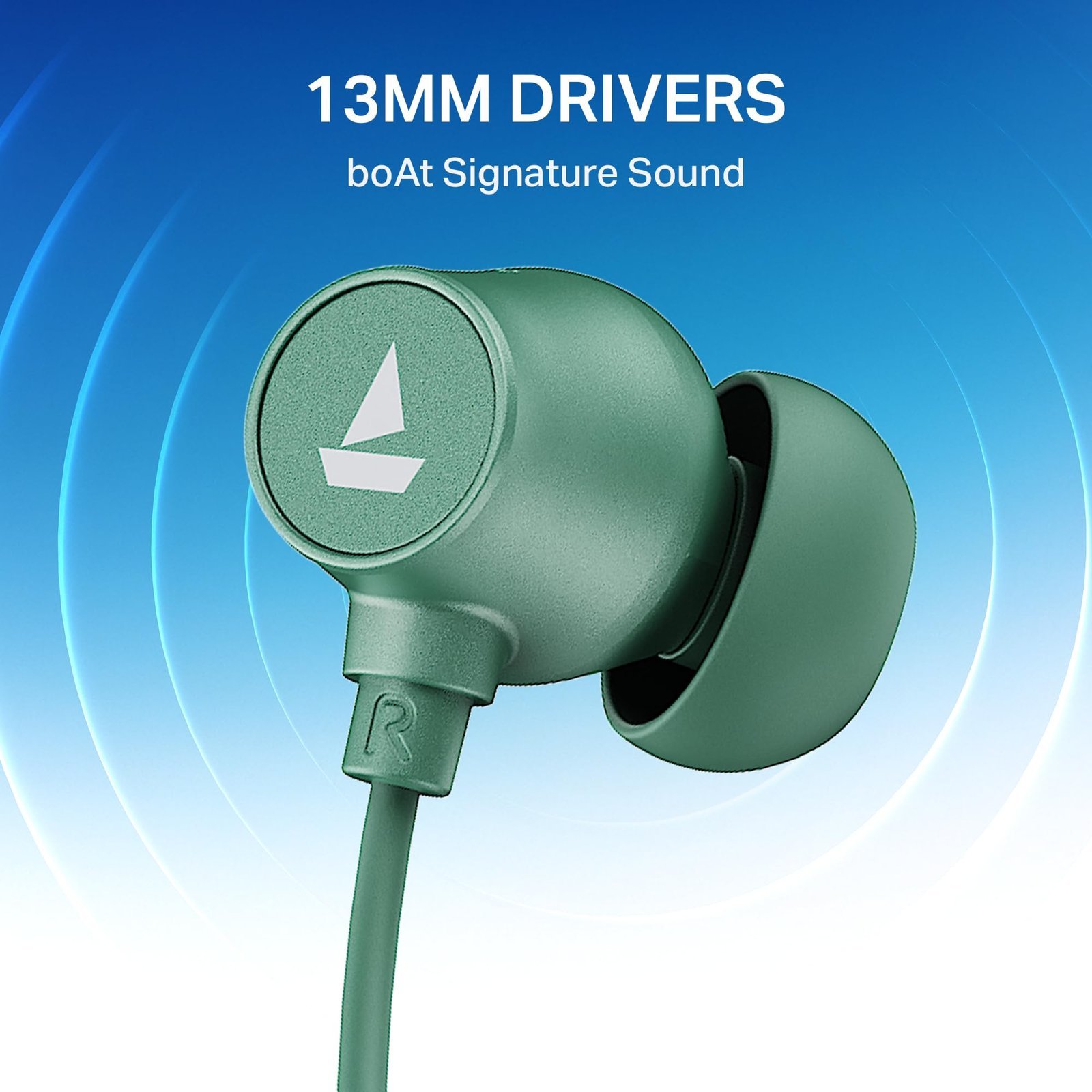 boAt 2025 Launch Rockerz 301 ANC, (~30dB) ANC, 13mm Drivers,ENx, 40ms Low Latency,Hall Switch,40H Battery, Stream Ad Free Music via App Support, Bluetooth Neckband, Wireless with Mic Earphones (Green) - Image 8