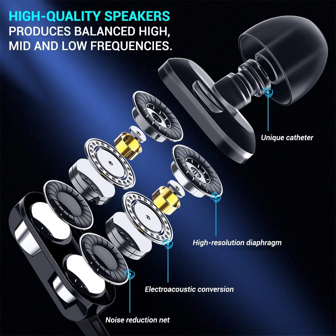 PTron Boom Ultima V2 Dual Driver, in Ear Gaming Wired Earphones with Mic, Volume Control, Passive Noise Cancelling Boom 3 with 3.5mm Audio Jack & 1.2M Tangle-Free Cable (Black) - Image 7