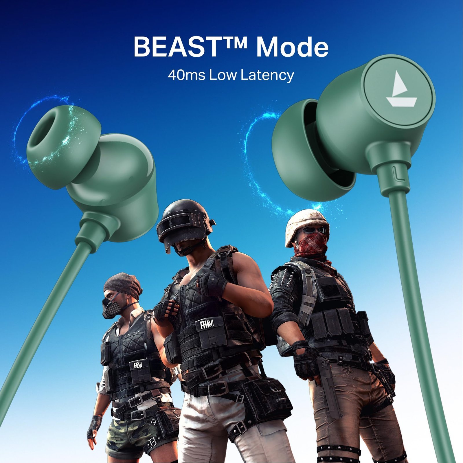 boAt 2025 Launch Rockerz 301 ANC, (~30dB) ANC, 13mm Drivers,ENx, 40ms Low Latency,Hall Switch,40H Battery, Stream Ad Free Music via App Support, Bluetooth Neckband, Wireless with Mic Earphones (Green) - Image 6